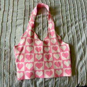 pink heart halter top